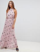 Gilli High Neck Sleeveless Floral Maxi Dress - Purple