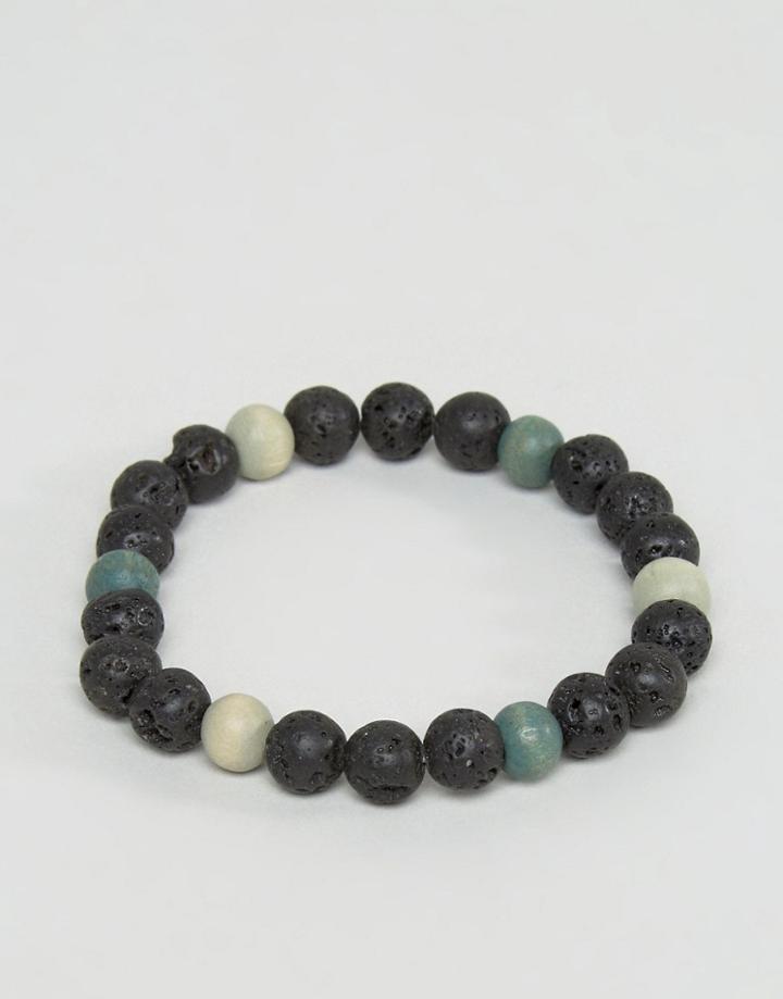 Jack & Jones Jacmichael Beaded Bracelet In Black - Black