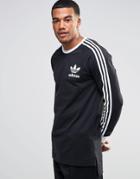 Adidas Originals Adicolor Longline Long Sleeve T-shirt In Black B10657 - Black