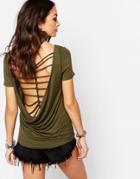 Only Ladder Back Top - Khaki