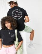 Adidas Originals 'sports Resort' Club T-shirt In Black With Back Graphics