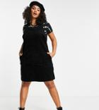 New Look Curve Corduroy Pinafore Dress In Black