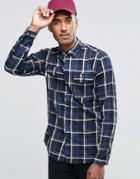 Jack & Jones Check Shirt With Double Pockets - Navy
