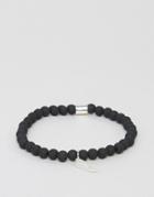 Chained & Able Slim Beaded Bracelet With Hanging Wing In Silver - Silver