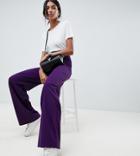 Asos Design Tall The Wide Leg Wide Leg Pants With Pleat Detail - Purple