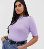 Collusion Plus Short Sleeve T-shirt In Lilac - Purple