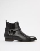 River Island Western Chelsea Boots With Stacked Heel In Black - Black