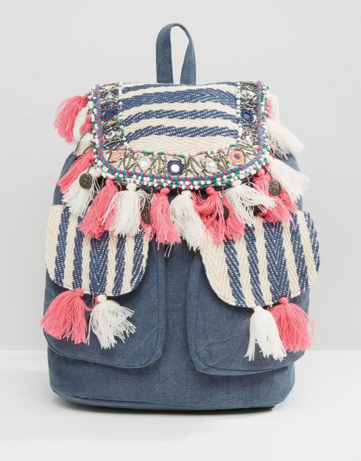 America & Beyond Mini-tassel Backpack - Multi