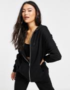 Asos Design Oversized Zip Through Hoodie In Black