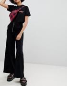 Chorus Wide Leg Jeans With Exposed Zip And Star Zip Puller - Black