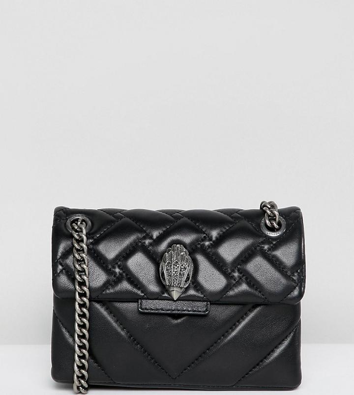 Kurt Geiger Mini Kensington Black Leather Cross Body Bag With Chain - Black