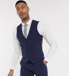 Asos Design Tall Super Skinny Suit Vest In Four Way Stretch In Navy