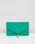Asos Design Tassel Clutch Bag - Green