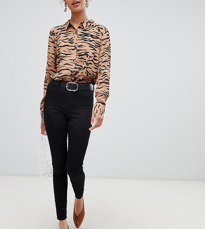 River Island Molly Mid Rise Reform Skinny Jeggings In Black - Black