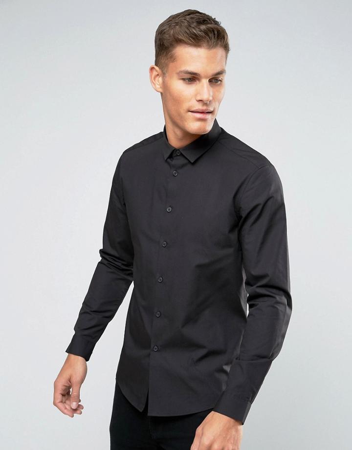 Asos Regular Fit Shirt In Black - Black