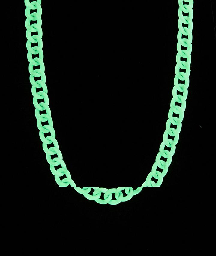 Asos Design Short Chunky Neckchain In Glow In The Dark-white