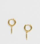 Orelia Luxe Sterling Silver Gold Plated Mini Dagger Huggie Hoop Earrings - Gold