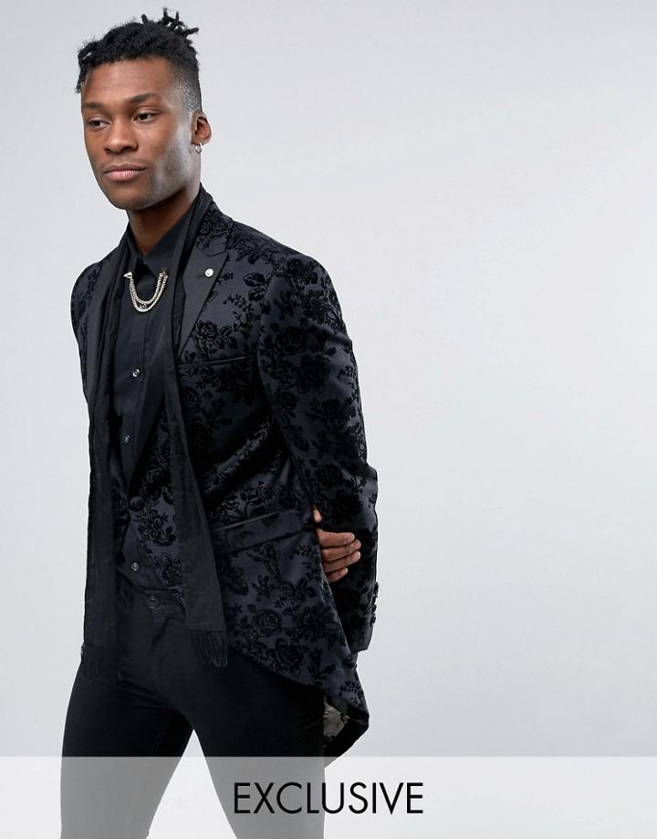Noose & Monkey Skinny Tails Suit Jacket - Gray