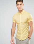 Asos Skinny Shirt In Yellow - Yellow