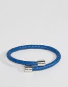 Ted Baker Leather Wrap Bracelet In Black - Blue