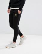 Gym King Skinny Joggers In Black With Gold Logo - Black