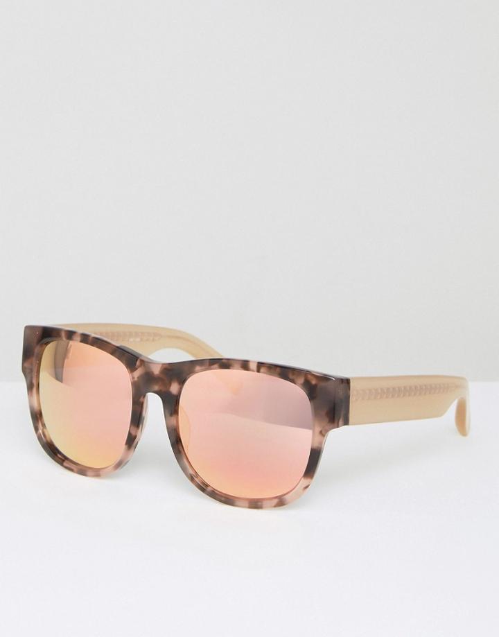 Matthew Williamson Tortoiseshell Square Sunglasses With Pearly Peach Tinted Lens - Brown