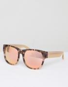 Matthew Williamson Tortoiseshell Square Sunglasses With Pearly Peach Tinted Lens - Brown
