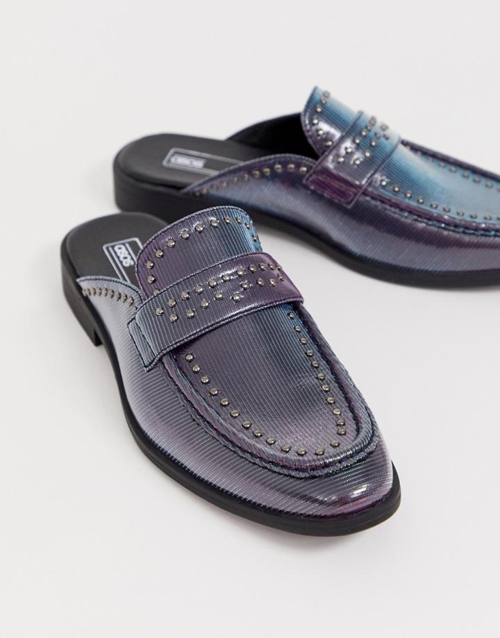 Asos Edition Iridescent Mule With Studding - Multi