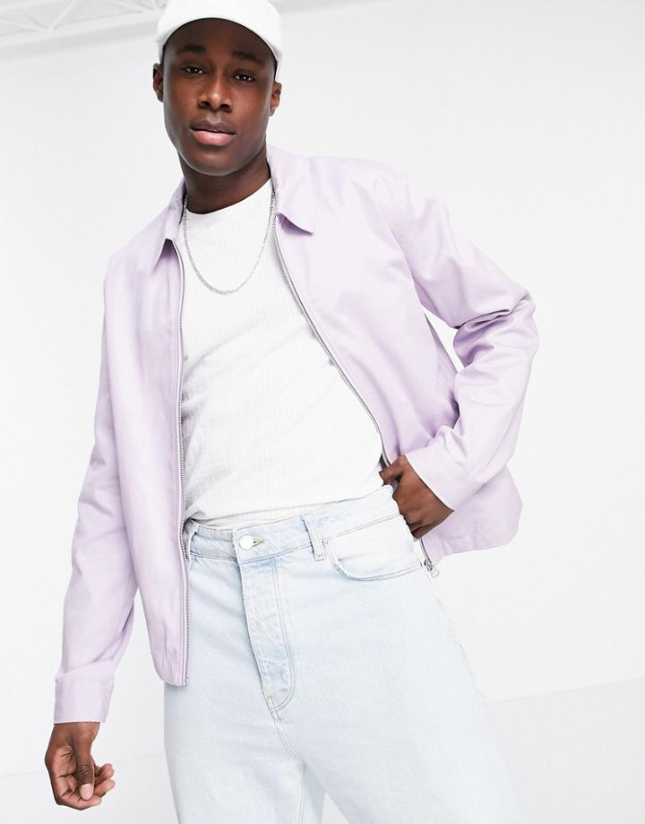 Asos Design Harrington Jacket In Lilac-blues