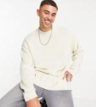 New Look Relaxed Knitted Sweater In Off White