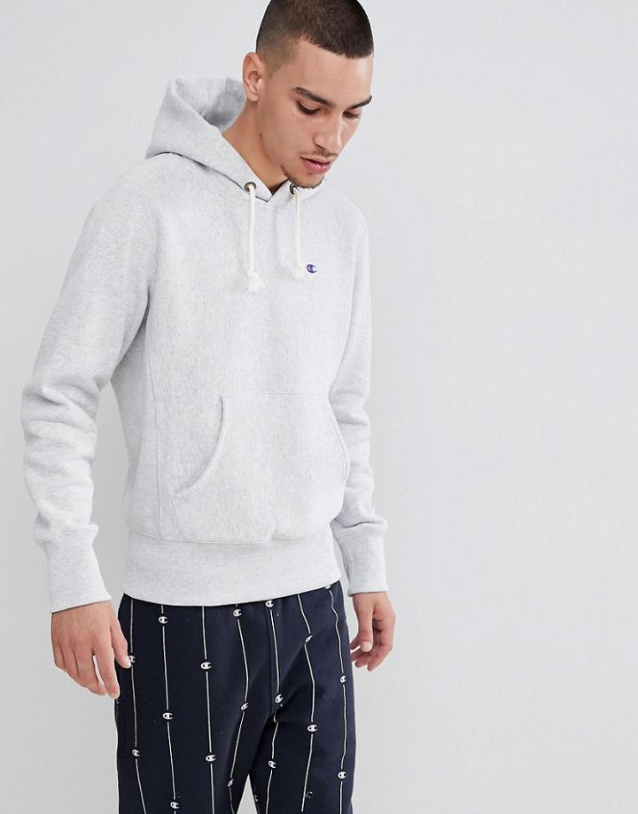 Champion Hoodie With Small Logo In Gray - Gray