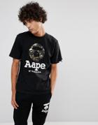 Aape By A Bathing Ape T-shirt With Large Foil Logo In Black - Black