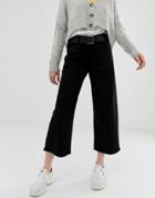 Daisy Street Wide Leg Skater Jeans - Black