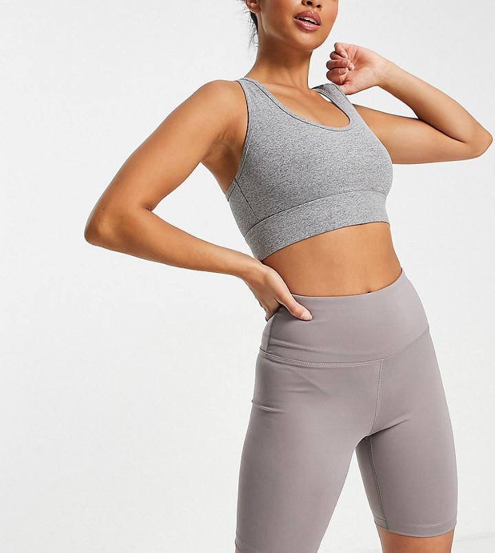 Asos 4505 Petite Icon Booty Legging Short With Bum Sculpt Detail-gray