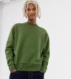 Collusion Regular Fit Sweatshirt In Khaki - Green