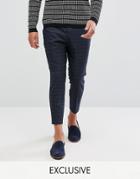 Noak Tapered Cropped Pants In Texture - Navy
