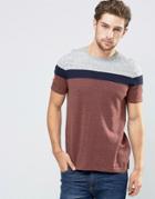 Asos Color Block Knitted T-shirt - Gray