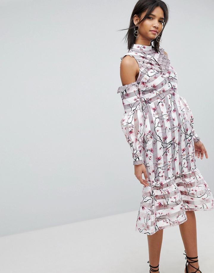 Elliatt Stripe & Floral Dress - Multi