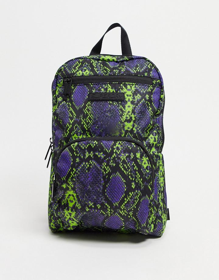 Superdry Sling Backpack In Snake Print-multi