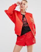 Adidas Originals Bonded Lace Oversized Bomber Jacket - Red