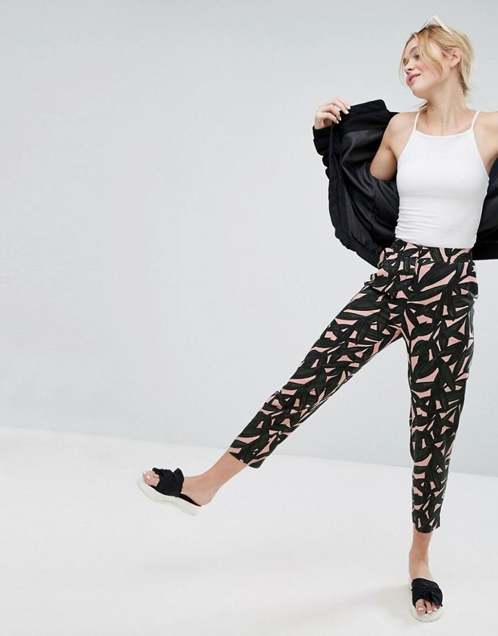 Monki Printed Peg Leg Pants - Multi