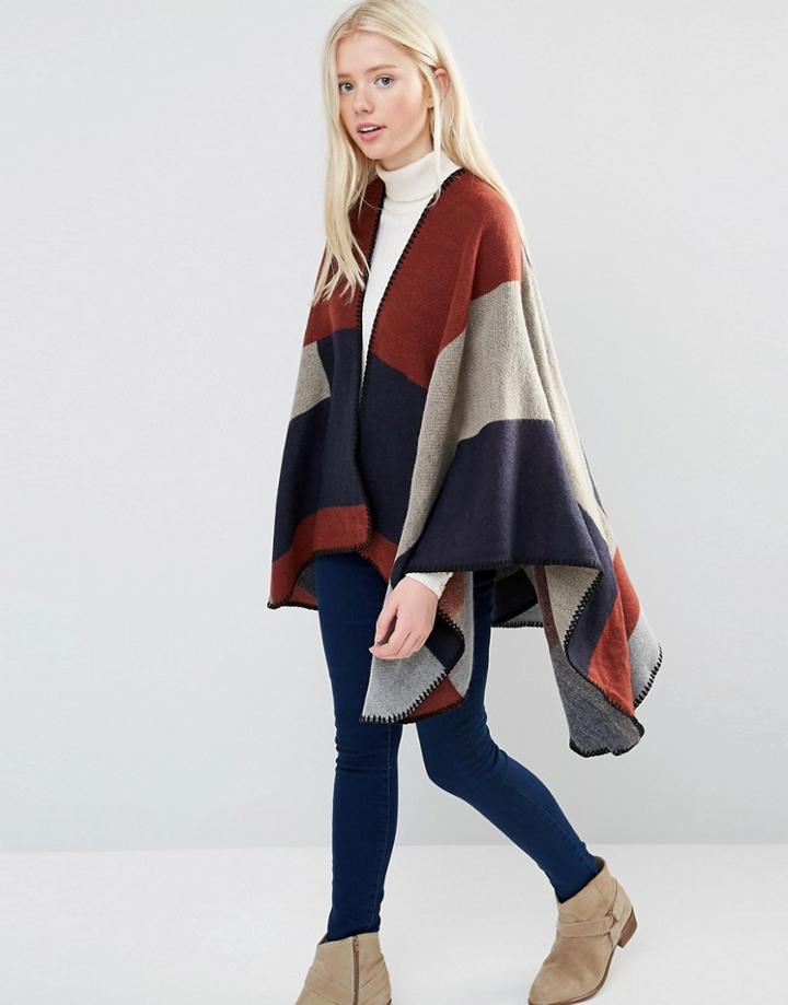 Brave Soul Check Cape - Red