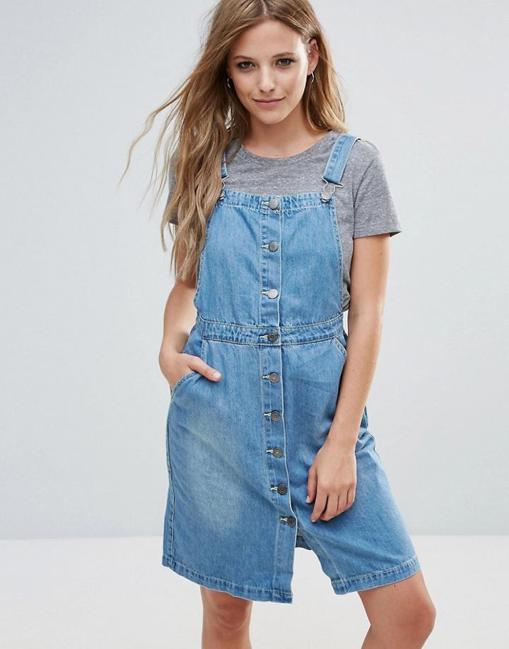 Noisy May Overall Mini Dress - Blue