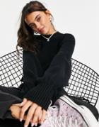 Monki Amelie Knitted Sweater In Black