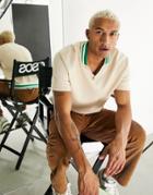 Asos Design Relaxed V-neck Polo Sweatshirt-neutral