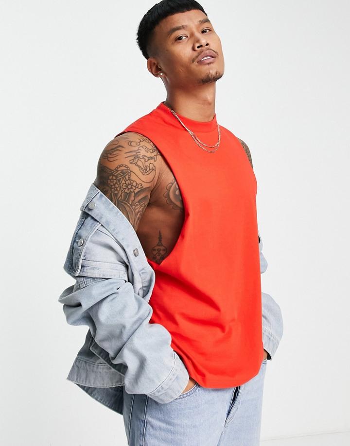 Asos Design Relaxed Fit Tank Top In Red