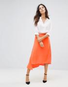 Warehouse Asymmetric Skirt. - Orange