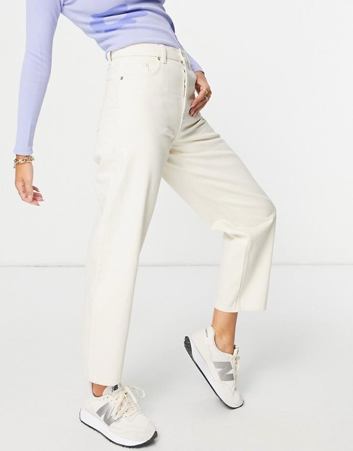 & Other Stories Major Organic Cotton High Waist Tapered Leg Jeans In Ecru-neutral