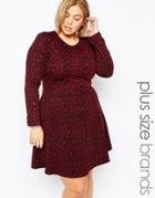 Brave Soul Plus Skater Dress In Animal Print