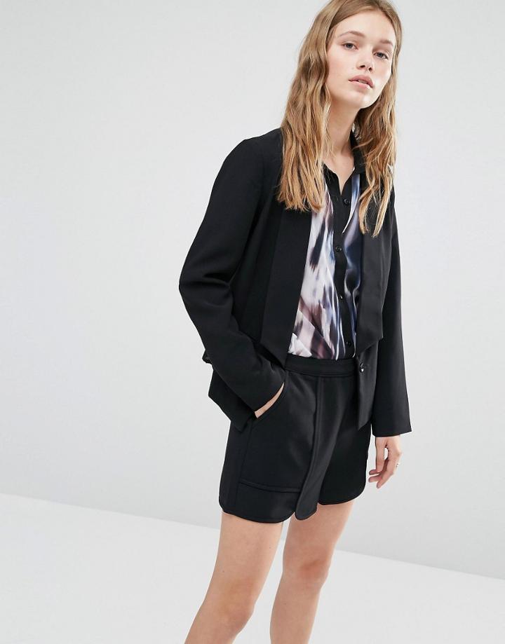 Greylin Krissa Pleated Back Blazer - Black